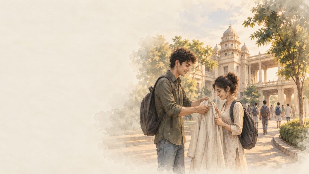 Image of girl's first day of Medical College