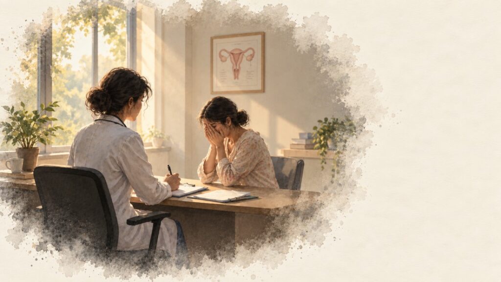 Image of patient consulting a doctor
