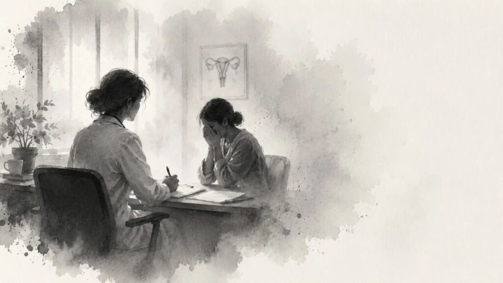 Image of patient consulting a doctor
